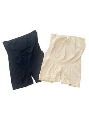 Belly Bandit Basics Maternity Support Shorts 2-Pack Black & Nude M